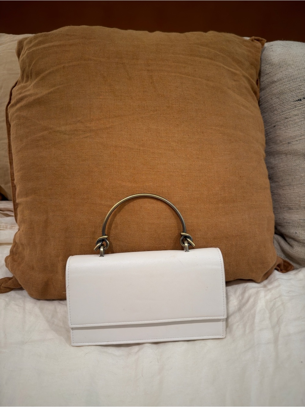 Anthropologie White Top-Handle Women's Bag
